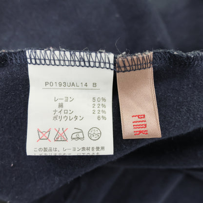 ピンクハウス★裾フリル♪カットソー リラックスパンツ ワイドパンツ クロップドパンツ 紺系 z23527