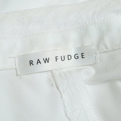RAW FUDGE★涼しげなレース♪テーラードジャケット 夏用 サイズＭ 白系 無地 薄手 z22085
