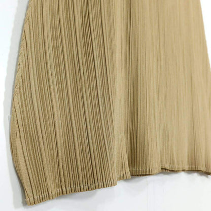 【極美品】プリーツプリーズ PLEATS PLEASE イッセイミヤケ★ロング丈プリーツスカート サイズ1 モカ系 無地 薄手 z20945
