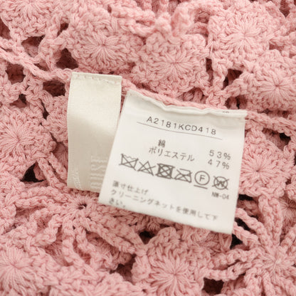 ピンクハウス★透かし編みカーディガン はおりもの ピンク系 モチーフ付き♪前開き z23180