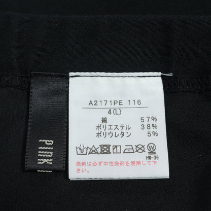 ピンクハウス★裾たくし上げリボン♪ロングパンツ ストレッチ 大きいサイズL 黒系 無地 z22657