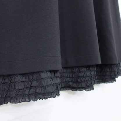 【美品】ピンクハウス★裾段々フリル♪シンプル可愛いジャンパースカート カットソー素材 黒系 無地 z20252