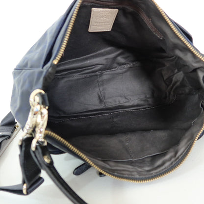 【美品】russet ラシット★大人可愛い！ 大きめポケット 2WAYバッグ  斜め掛けOK  ネイビー系　＊ba187