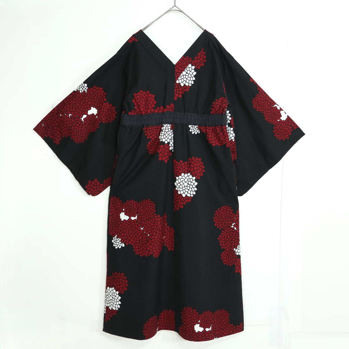 【美品】SOUSOU ソウソウ★綿麻混！みたて衣  サイズM 黒×白×赤系 ワンピース z22473