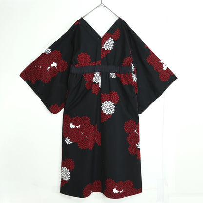 【美品】SOUSOU ソウソウ★綿麻混！みたて衣  サイズM 黒×白×赤系 ワンピース z22473