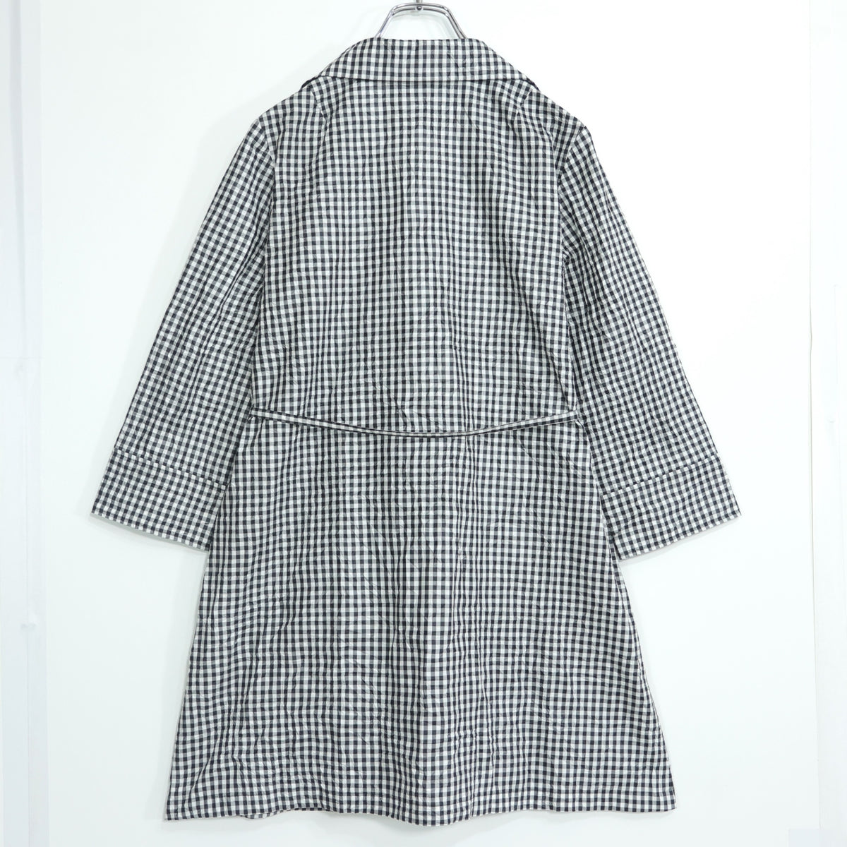 【新品タグ付】GEORGES RECH ジョルジュ レッシュ★涼しげ♪ジャケットコート スプリングコート サイズ38 黒白系 ギンガムチェック 薄手 z22343