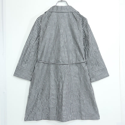 【新品タグ付】GEORGES RECH ジョルジュ レッシュ★涼しげ♪ジャケットコート スプリングコート サイズ38 黒白系 ギンガムチェック 薄手 z22343