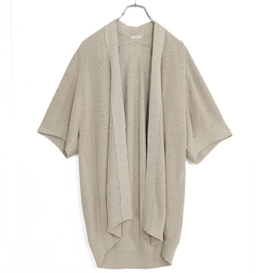 DRESSTERIOR★シルク混！半袖ロングカーディガン ニット サイズ38 ベージュ系 z22722