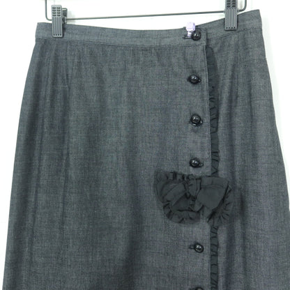 【美品】インゲボルグ★セットアップ♪大人可愛い フリル使い 3WAY ジャケット スカート 大きいサイズL 黒系 z20395