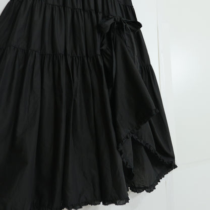 【極美品】ピンクハウス★たくし上げリボン♪ふんわりローンワンピース 黒系 ミニリボン使い♪2026年 z22517