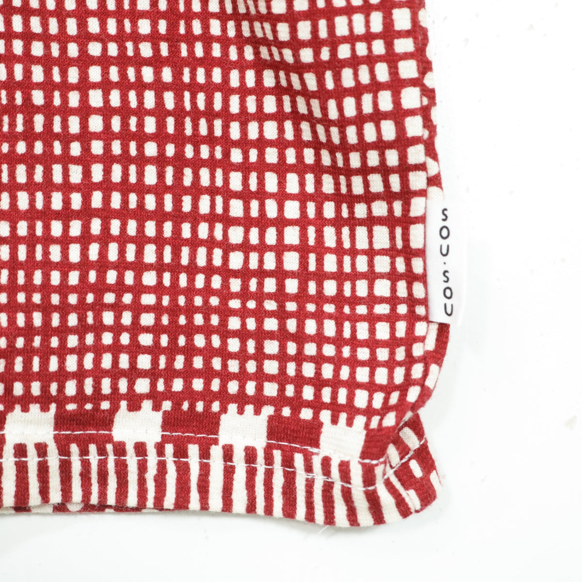 【美品】SOUSOU ソウソウ★抜衿ジバン 七分袖 間がさね 小豆 大きいサイズL 赤系 カットソー z22742