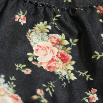 【美品】ピンクハウス★豪華！ボリューム感 アンティーク調 薔薇のブーケpt 前開き ティアード スカート 黒系 *z19535