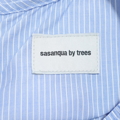sasanqua by trees★ゆったりオーバーブラウス ストライプ サイズフリー ブルー系 薄手 z22385