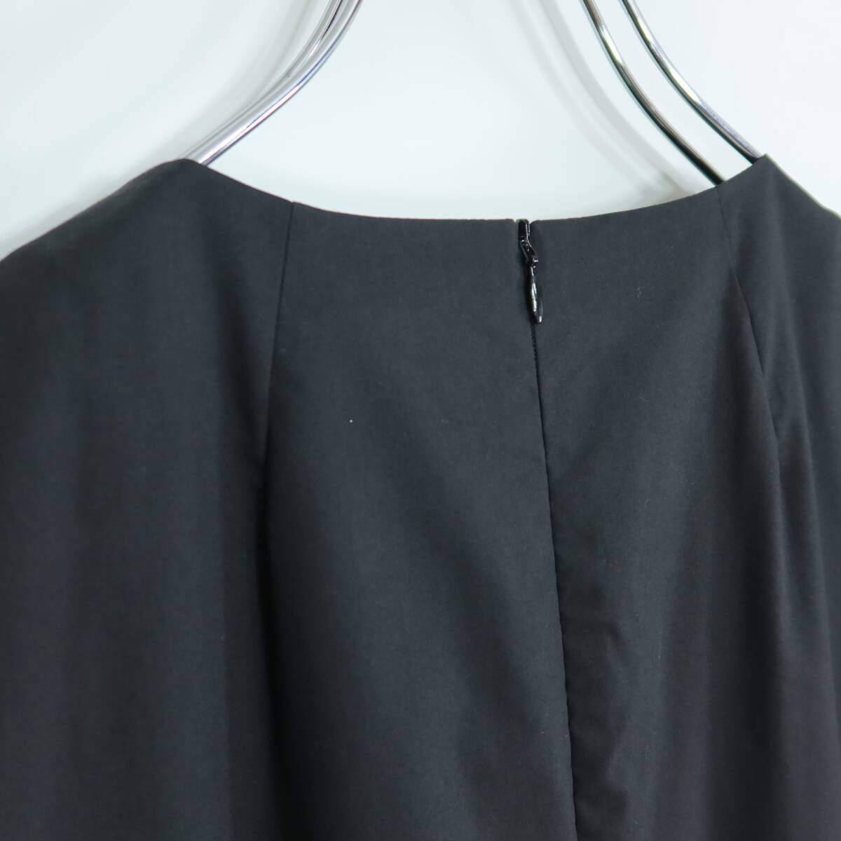 【タグ付・極美品】レリアンNEMIKA★大人上品！ 異素材MIX モノトーン♪ レース ワンピース サイズ9号 黒系 z20163
