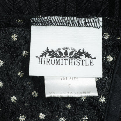 【美品】ヒロミシスル HiROMITHiSTLE★チュールレース♪ベスト はおりもの サイズF 黒系 お花モチーフ♪z22358