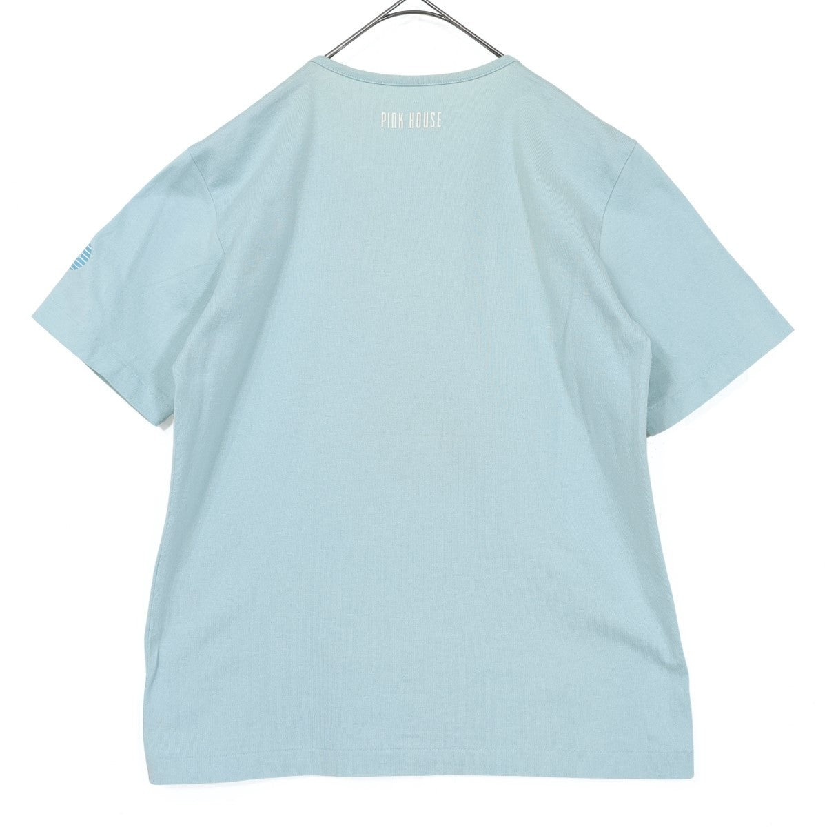 ベビーピンクハウス★ぬいぐるみうさぎ♪半袖Tシャツ ワッペン ロゴpt サイズM(110cm) 水色系 z21895