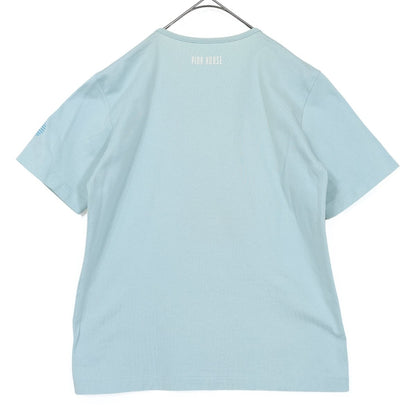 ベビーピンクハウス★ぬいぐるみうさぎ♪半袖Tシャツ ワッペン ロゴpt サイズM(110cm) 水色系 z21895