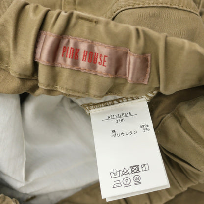 ピンクハウス★裾フリル♪クロップドパンツ サイズM モカ系 無地 z23371