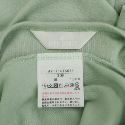【美品】ピンクハウス★ロゴ&レタードpt♪半袖カットソー Tシャツ サイズM ハッカ系 無地 z23238
