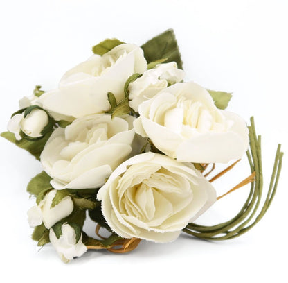 【美品】ピンクハウス★豪華！白薔薇のブーケコサージュ オフ白系 ローズ 花束＊ko069