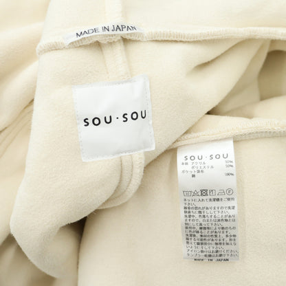 【美品】ソウソウ SOUSOU★ゴージャス♪頭巾外套 フェイクファーコート フード付き 白系 日本製 z23477