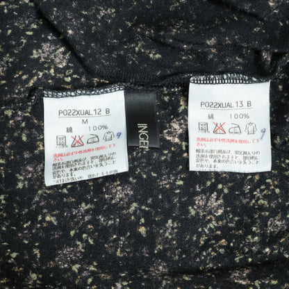 インゲボルグ★小花柄の二点セット 長袖カットソー&スカート サイズM 黒系 薄手 z21270