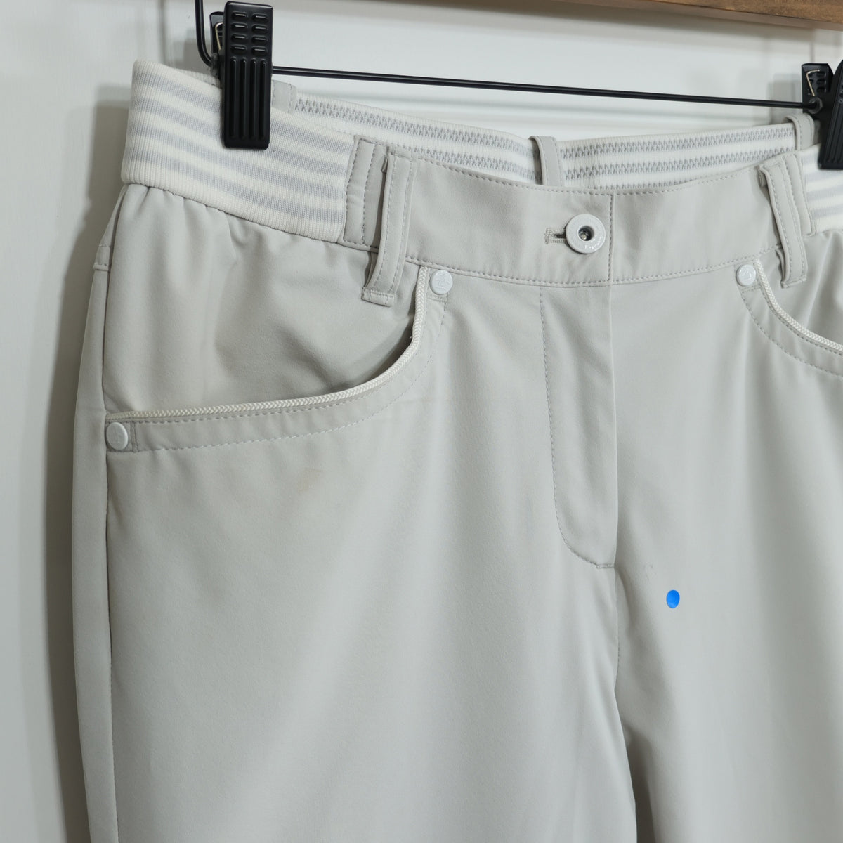マンシングウェア★ゴルフウェア クロップド ウエストリブ ストレッチ パンツ 大きいサイズLL ライトグレー系 z22985