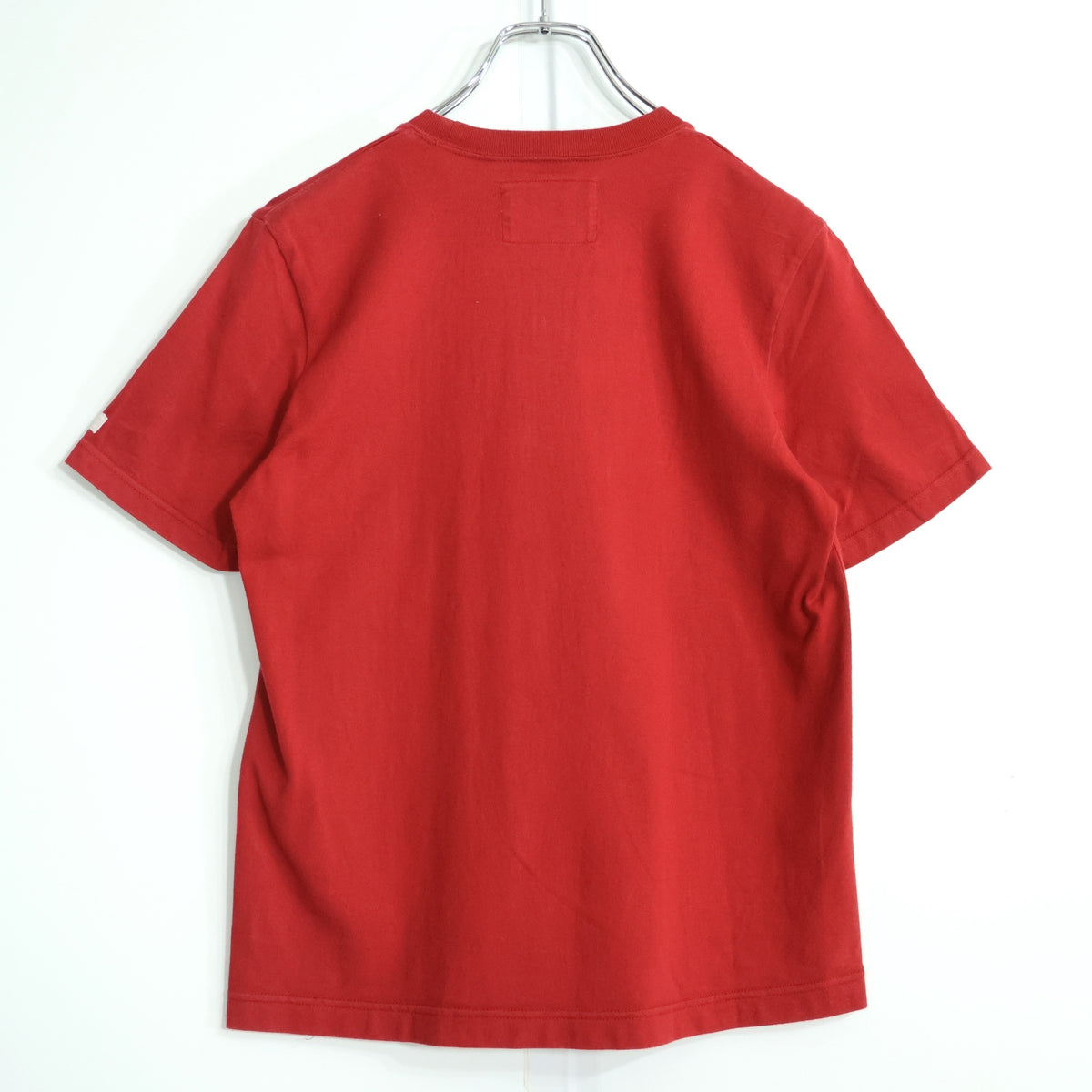 ピンクハウス★花柄パッチワーク&ワッペン♪半袖カットソー Tシャツ サイズM 赤系 無地 z21920