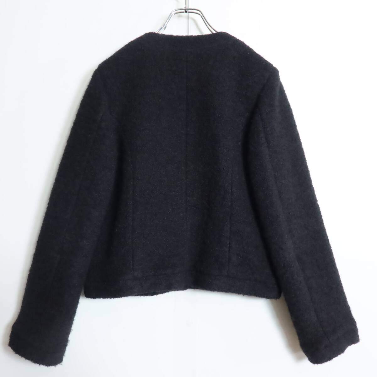 【極美品】ピンクハウス★もこもこジャケット♪サイズ3(M) 黒系 厚手 2023年製 z17254