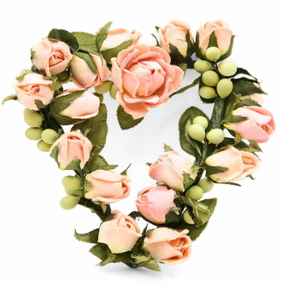 【極美品】ピンクハウス★ロマンティック♪ ミニ薔薇のハートリース ローズモチーフ コサージュ ピンク系 ＊ko068