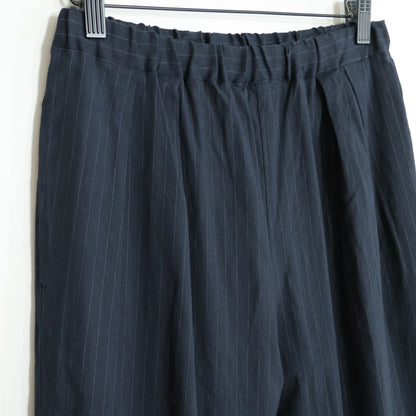 【美品】SOUSOU ソウソウ★もんぺ ロングパンツ 濃紺系 ピンストライプ 薄手 z22482