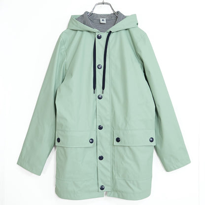 【美品】PETIT BATEAU プチバトー★カラーが素敵♪ヨットパーカー サイズXS ライトグリーン系 防風＆撥水 z22463