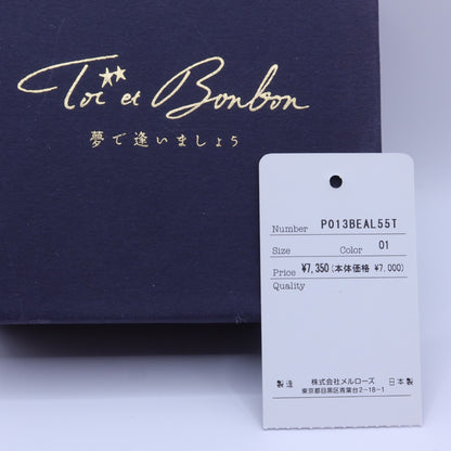 【美品】トワエボンボン ピンクハウス系★繊細なレース使いの薔薇と星のコサージュ 白系　＊ko110