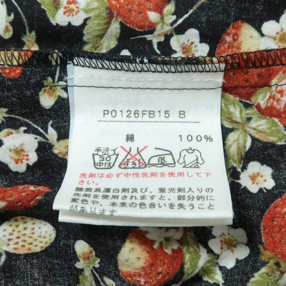 【美品】ピンクハウス★可愛い！苺が舞い散る！スノーベリーpt チュニック・スカートセットアップ 2点セット 黒系＊ z19550