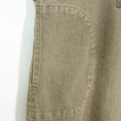 ピンクハウス★ひなぎくワッペン&リボン♪デニムのジャンパースカート 焦げ茶系 前開き 無地 z22557