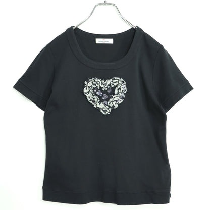 ギャラリービスコンティ★ハート＆スパンコール♪半袖Tシャツ サイズ3 黒系 z22627