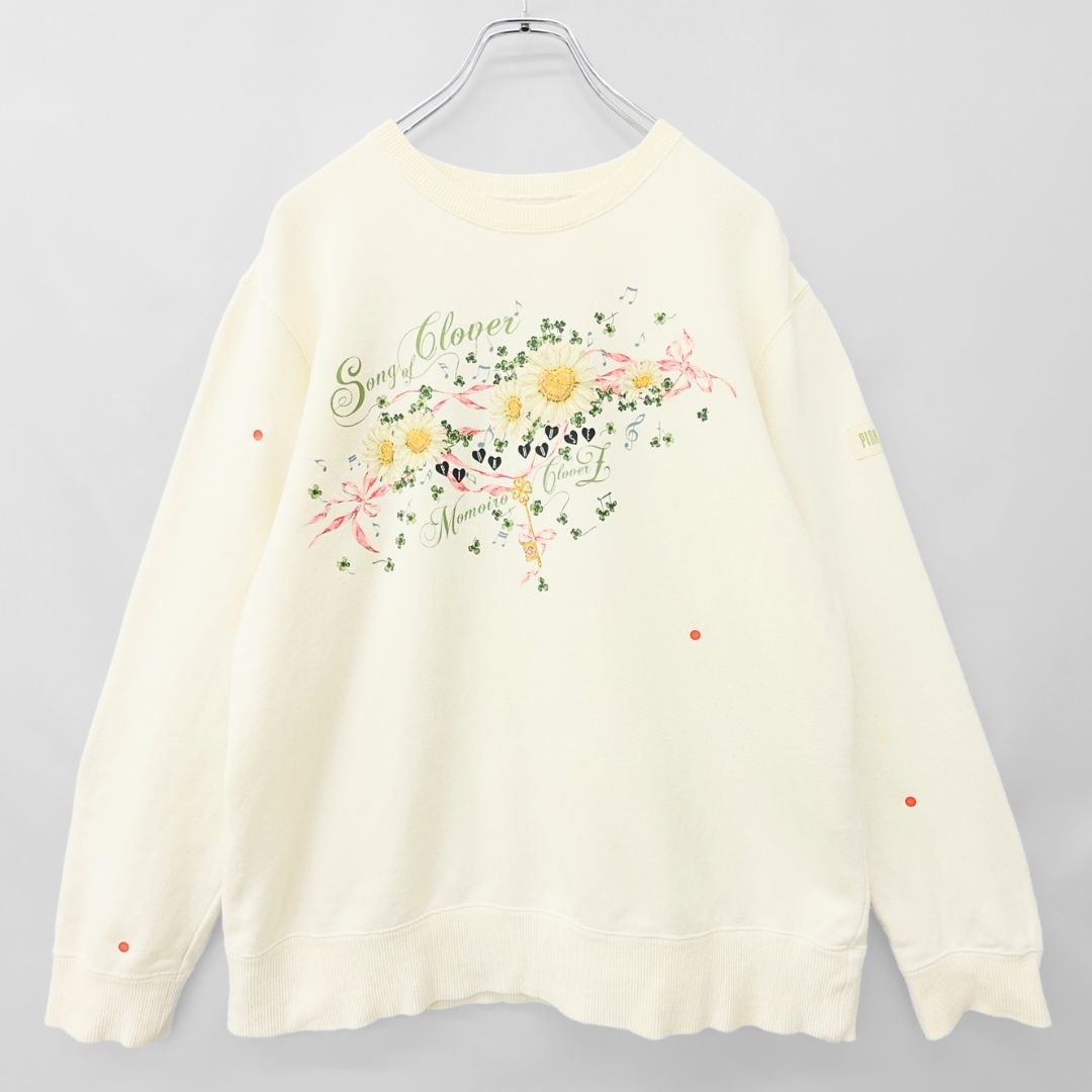 ピンクハウス×ももクロ★ハートのひな菊ptが可愛い♪ 長袖トレーナー・スウェット サイズ4(L) アイボリー系 z23346