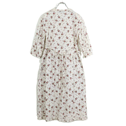 【レア美品】ピンクハウス×Vermeerist BEAMS★可愛い！小花柄&フリル♪ワンピース  前開き  オフ白系＊z17779