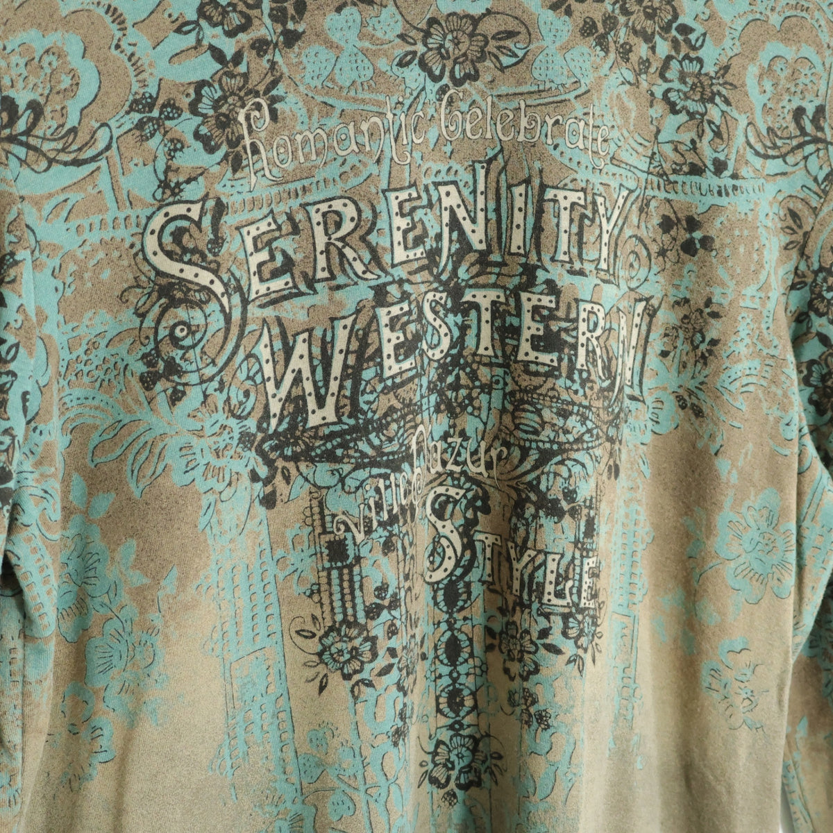 Ville dazur ビルダジュール (株)ワールド★ヴィンテージ風♪長袖ハイネックカットソー サイズ40 カーキブラウン系  z22469