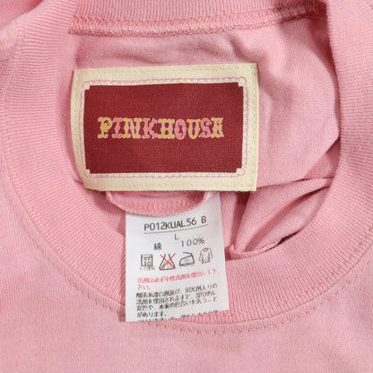 ピンクハウス★かわいい パッチワーク ワッペン ロゴ 半袖 Tシャツ サイズL ピンク系 z23071