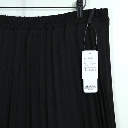 【タグ付き美品！】インシード★シンプルで上品なシルエット♪ プリーツスカート 大きいサイズ3L 黒系 z22886