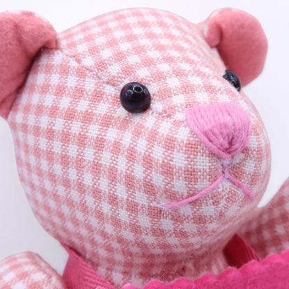 【レア】ピンクハウス★SHOWゼッケン テディベアぬいぐるみマスコット ギンガムチェック ピンク系 ＊so173