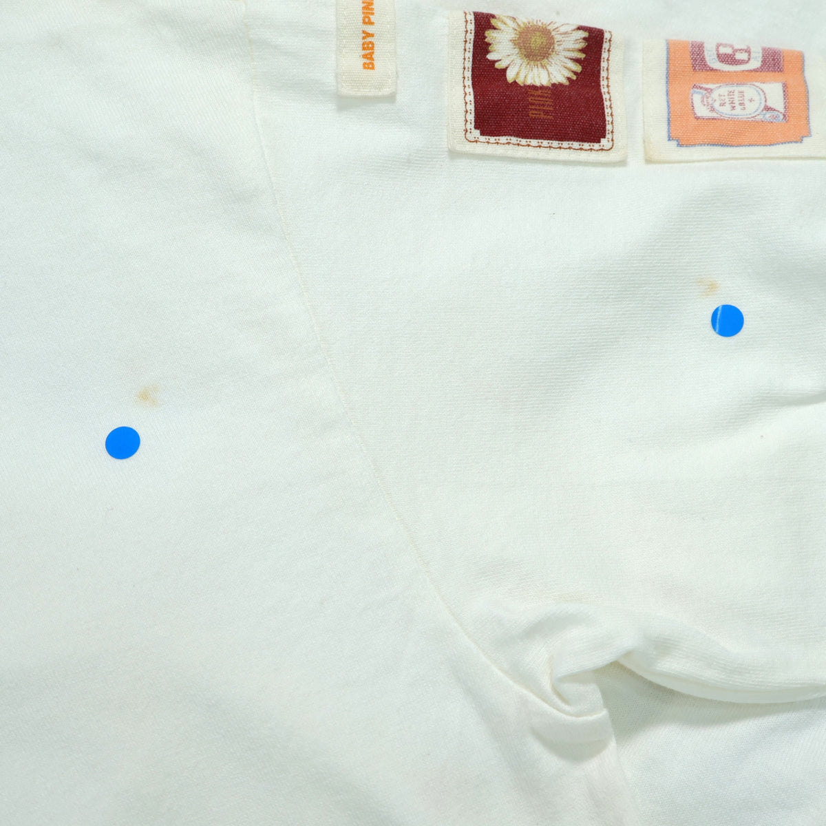 ピンクハウス★ワッペンがいっぱい♪ 半袖カットソー・Tシャツ フロントポケット サイズL 白系 z22522