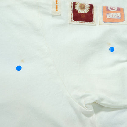 ピンクハウス★ワッペンがいっぱい♪ 半袖カットソー・Tシャツ フロントポケット サイズL 白系 z22522