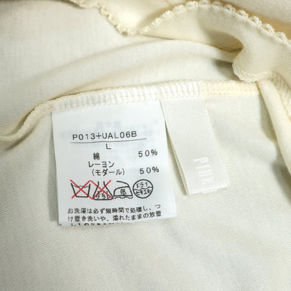 ピンクハウス★シンプル可愛い♪ フリルタートルネックカットソー サイズL アイボリー系 z21436