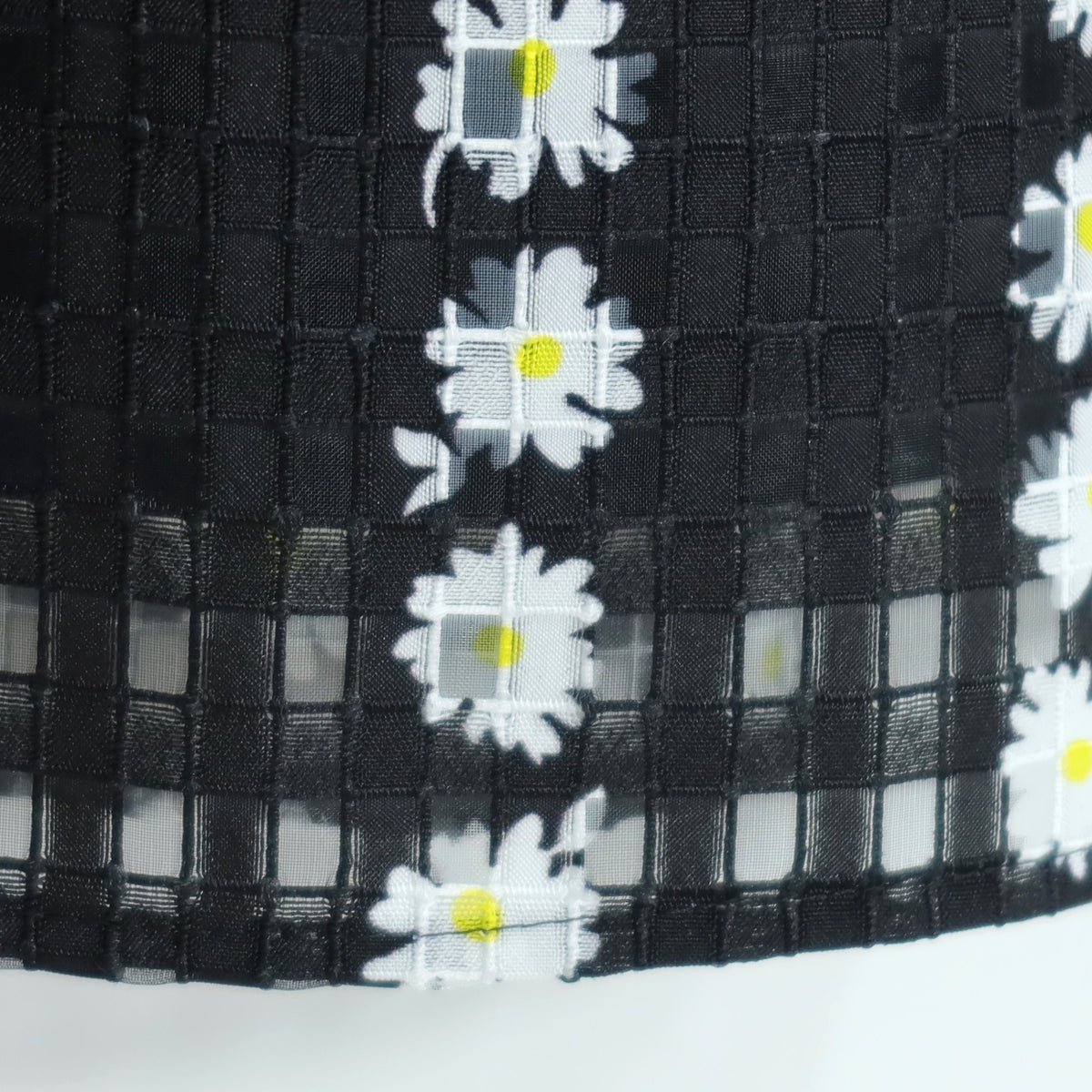 【美品】レリアン★涼しげ♪透け感が美しいメッシュ風スカート 大きいサイズ13+ 黒系 花柄 薄手 z20953