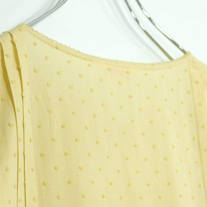 【極美品】ピンクハウス★ドット刺繍♪半袖ローンワンピース イエロー系 前開き ふんわりフォルム♪z20239