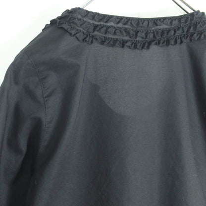 【美品】ピンクハウス★可愛い！フリル、リボンいっぱい♪オーバーブラウス はおりもの 黒系 段々フリル z19586