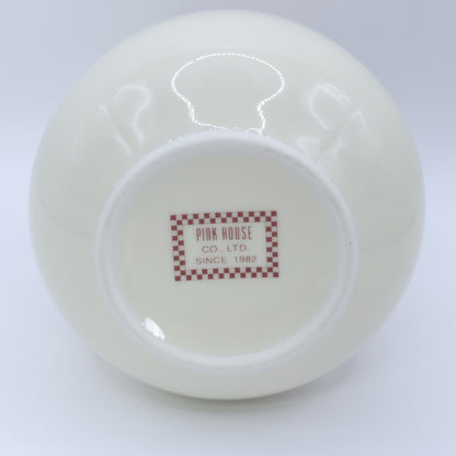 ピンクハウス★ロゴ入シュガーポット ギンガムチェック 砂糖入れ 容器 食器 アイボリー系 so408
