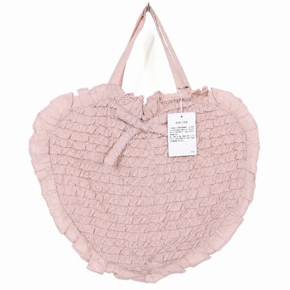 【未使用・紙タグ】ピンクハウス★たっぷり総ピコフリルが可愛い！ ハート型 トートバッグ ピンク系 ＊ba195
